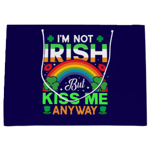 kiss me anyway irish humour design-63942 large gift bag