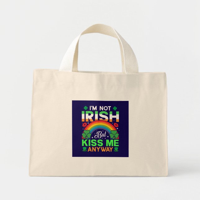 kiss me anyway irish humour design-63942 mini tote bag (Front)