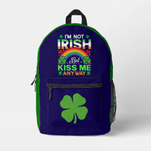 kiss me anyway irish humour design-63942 printed backpack