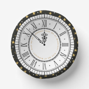 Kiss Me at Midnight New Years Clock  Paper Plate