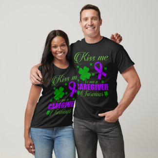 Kiss Me Caregiver Survivor St Patrick Day Gift T-Shirt