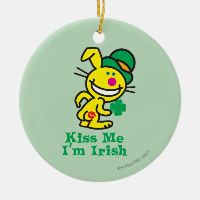 Kiss Me Ceramic Tree Decoration (Front)