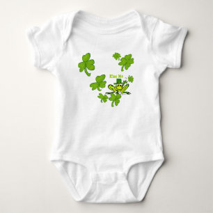 Kiss Me Frog Irish Shamrocks Babies Baby Bodysuit