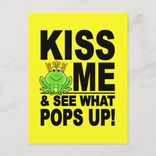 KISS ME Frog postcard, customisable Postcard