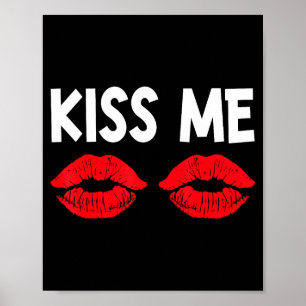 Kiss Me Funny Couples Tee Valentine's Day Couple M Poster