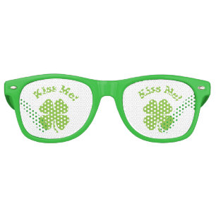 Kiss Me Green Retro Sunglasses