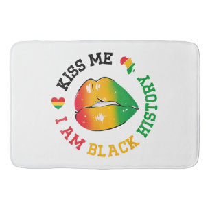 Kiss Me I Am Black History Month African American Bath Mat