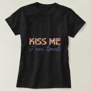 Kiss me I am Greek Funny Typography Country Flag T-Shirt