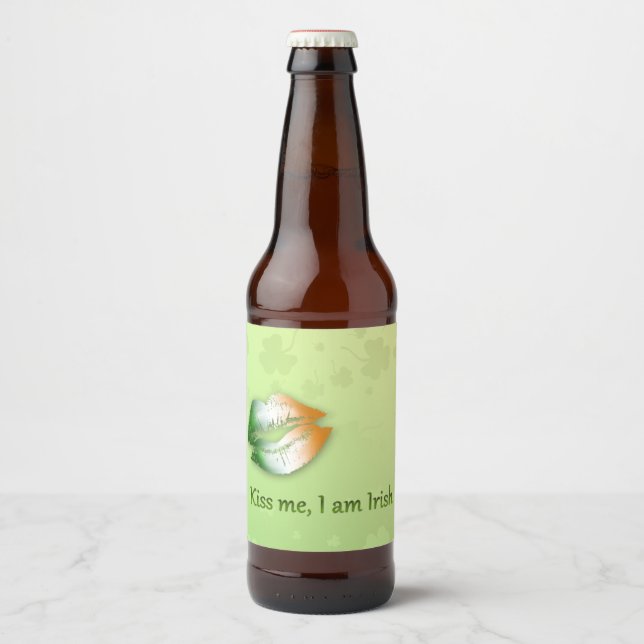 Kiss Me I am Irish - Beer Bottle Label (Front)