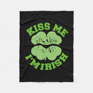 Kiss Me I Am Irish Fleece Blanket