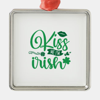 Kiss Me i Am Irish Metal Tree Decoration