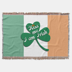 Kiss me I am Irish Throw Blanket