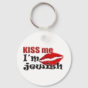 Kiss Me I am Jewish Key Ring