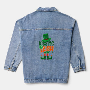 Kiss Me, I’m 25% Irish (But 100% Fun) Funny 2025 Denim Jacket