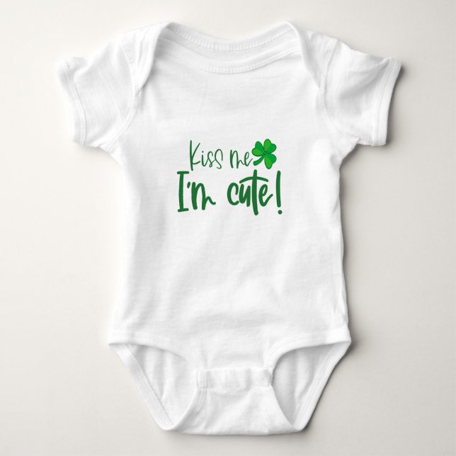 Kiss me I’m cute Baby Bodysuit (Front)