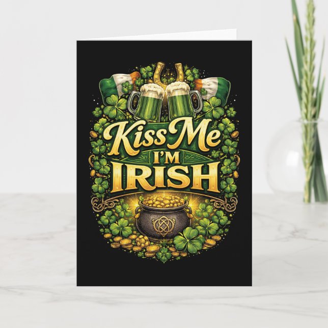 Kiss Me, I’m Irish Holiday Card (Front)