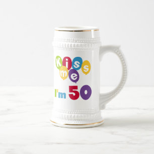 Kiss Me I'm 50 Birthday T-shirts and Gifts Beer Stein