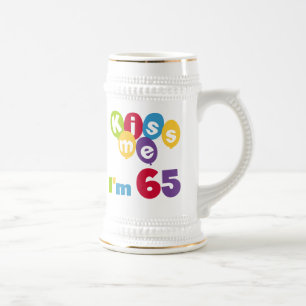 Kiss Me I'm 65 Birthday T-shirts and Gifts Beer Stein