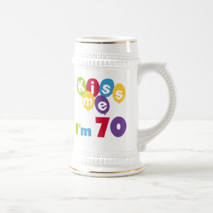 Kiss Me I'm 70 Birthday T-shirts and Gifts Beer Stein