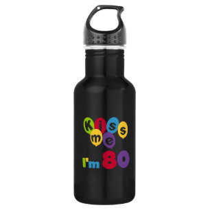 Kiss Me I'm 80 Birthday T-shirts and 532 Ml Water Bottle