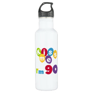 Kiss Me I'm 90 Birthday T-shirts and 710 Ml Water Bottle