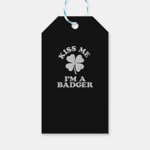 Kiss Me I'm A Badger ~ Demonym Wisconsin T-Shirt Gift Tags