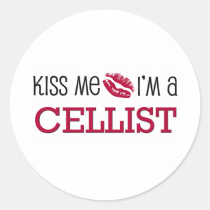 Kiss Me I'm a CELLIST Classic Round Sticker