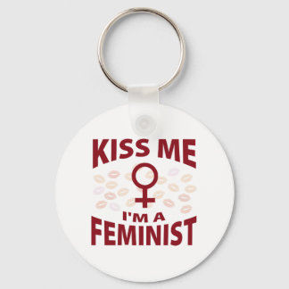Kiss Me I'm A Feminist Key Ring