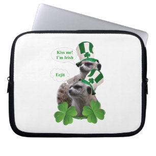 Kiss me I'm a Irish meerkat design Laptop Sleeve