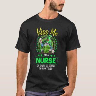 Kiss Me I'm A Nurse Irish St Patrick's Day Gnome S T-Shirt