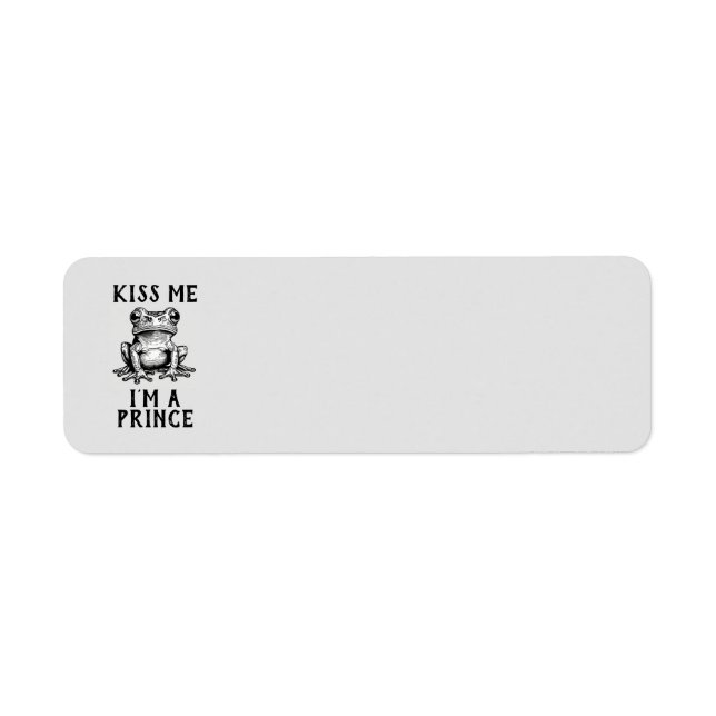 Kiss Me I'm A Prince Return Address Label (Front)