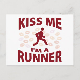 Kiss Me I'm A Runner Postcard