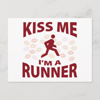 Kiss Me I'm A Runner Postcard