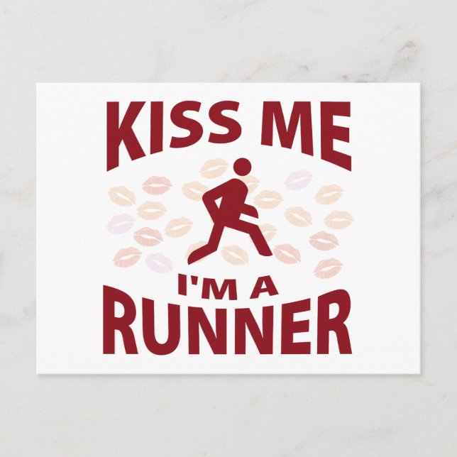 Kiss Me I'm A Runner Postcard (Front)