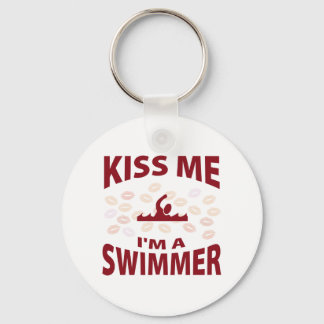 Kiss Me I'm A Swimmer Key Ring