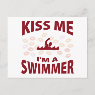 Kiss Me I'm A Swimmer Postcard