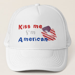 Kiss me I'm American Trucker Hat