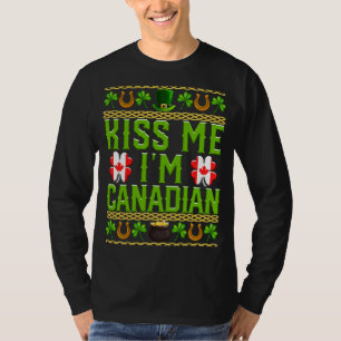 Kiss Me I'm Canadian St Patrick's Day Canada Flag T-Shirt