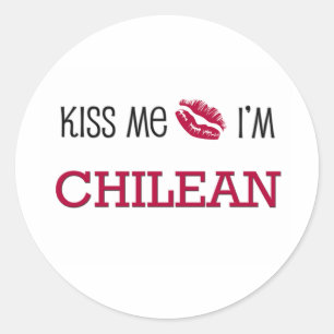 Kiss Me I'm CHILEAN Classic Round Sticker