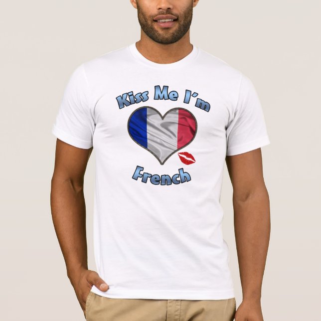 Kiss Me I'm French Flag T-Shirt - Bastille Day (Front)