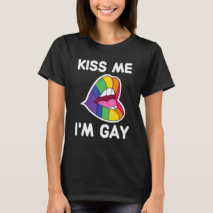 Kiss Me I'm Gay Lgbt Pride Rainbow Lips T-Shirt