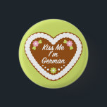Kiss Me I'm German Gingerbread Heart 3 Cm Round Badge<br><div class="desc">Kiss Me I'm German Gingerbread Heart</div>