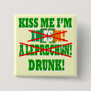 Kiss me I'm Irish 15 Cm Square Badge