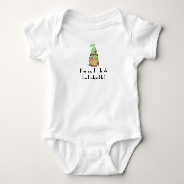 Kiss me I'm Irish Baby Bodysuit, St Patrick's Day Bodysuit (Front)