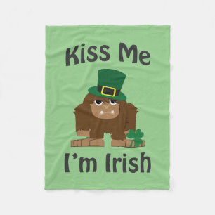 Kiss Me I'm Irish bigfoot Fleece Blanket
