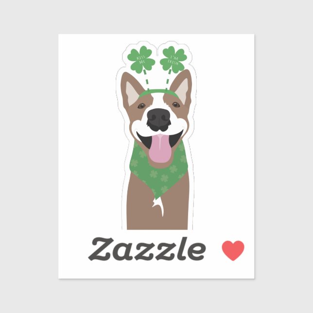 Kiss Me I'm Irish Brown Dog Green (Sheet)