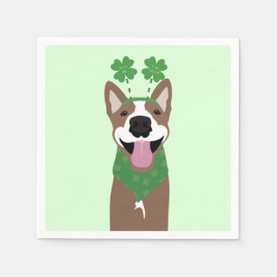 Kiss Me I'm Irish Brown Dog Green Napkin