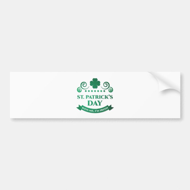 kiss me i'm irish bumper sticker (Front)