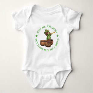 Kiss me, I'm Irish - But First Buy Me A Drink Baby Bodysuit