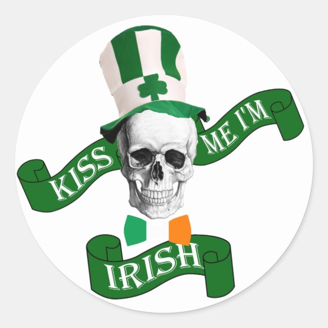 Kiss me I'm Irish Classic Round Sticker (Front)